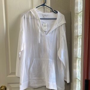 J. Jill White Hooded Swim Coverup